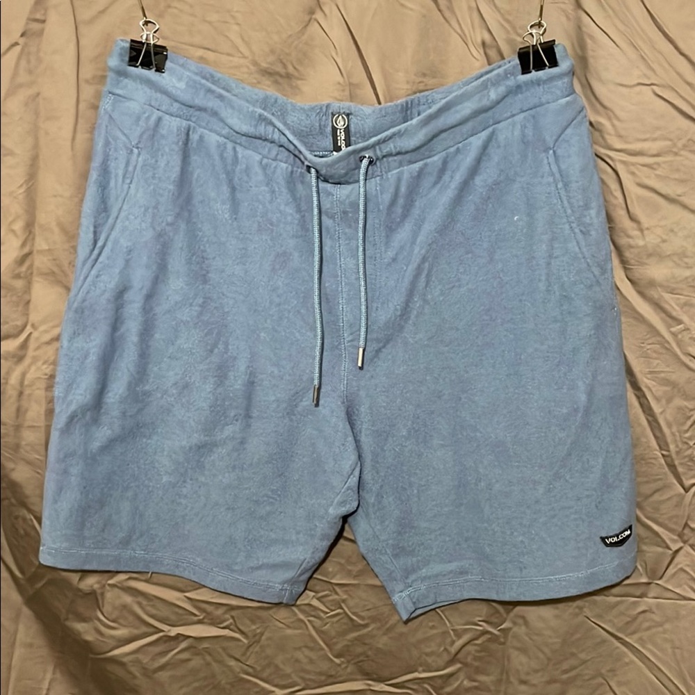 Volcom Blue Athletic Shorts with Drawstring Waist